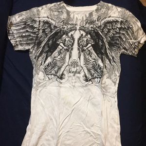 White/Grey Sinful Tee